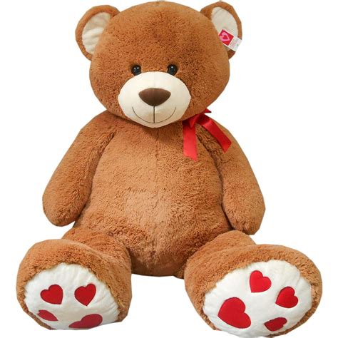 Jumbo 4 Ft Brown Teddy Bear With Red Bow