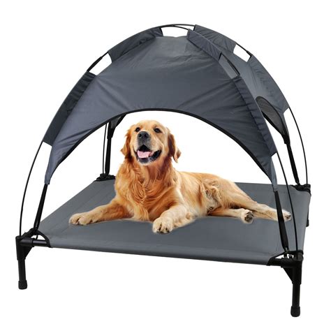 Gr8 Home Large Raised Dog Bed Puppy Pet Cot Elevated Tent Roof Canopy