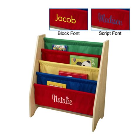 Kidkraft 4 Shelf Primary Colored Sling Bookshelf With Personalization