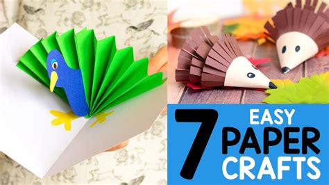 Paper Craft ideas for Kids - 7 simple crafts for kids - YouTube