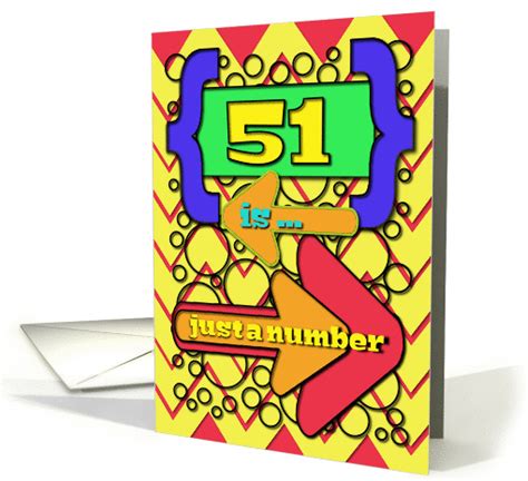 Happy 51st Birthday Just A Number Funny Chevrons And Polka Dots Card