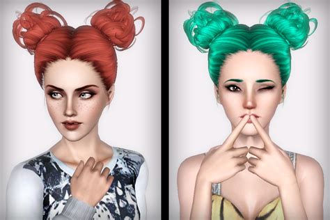 Sims 3 ethnic hair and edges. Two curly bun hairstyle NewSea`s Cauliflower retextured by ...