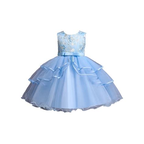 Flower Girls Embroidery Pageant Dresses Little Girl Tulle Lace Wedding