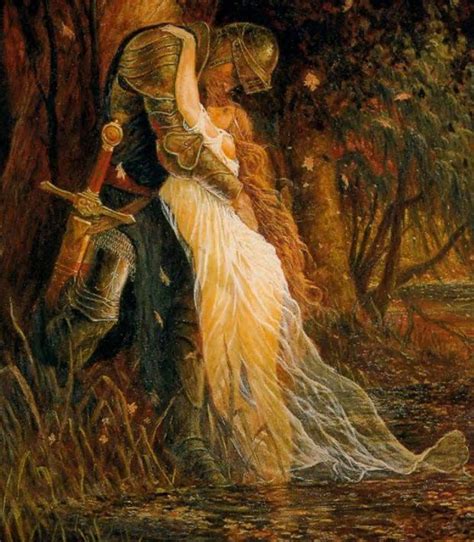 Knight And Lady Romantic Embrace Pre Raphaelite Art Romantic Art