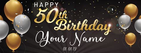 Happy Birthday Banner Personalized Black And Gold Banner Etsy