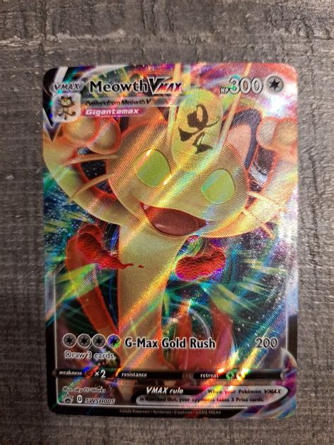 Mavin Meowth VMAX FULL ART ULTRA RARE SWSH005 NM Pokemon TCG Card