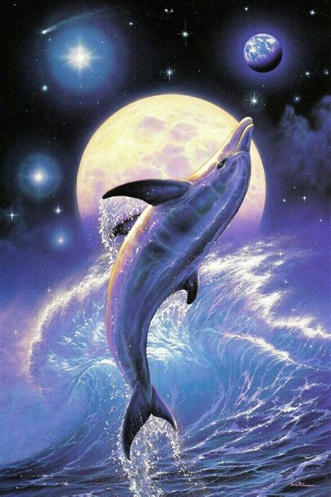 Beautiful Dolphin Artwork Dolphin Wall Art Dolphin Painting