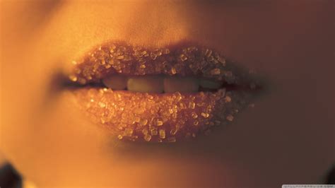 Wallpaper Women Reflection Closeup Yellow Morning Lips Mouth
