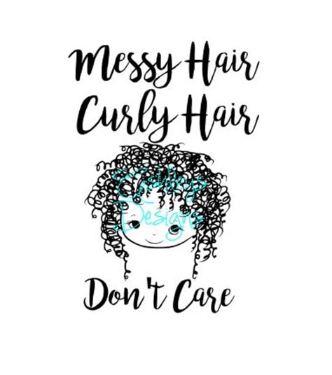 Messy Curly Hair Dont Care Girl SVG File by TheSVGcorner on Etsy