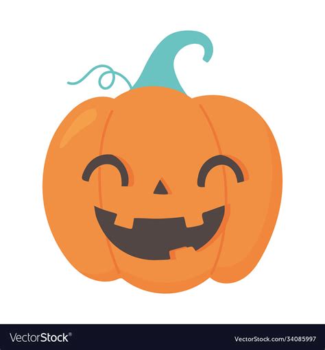 Happy Halloween Smiling Pumpkin Cartoon Royalty Free Vector