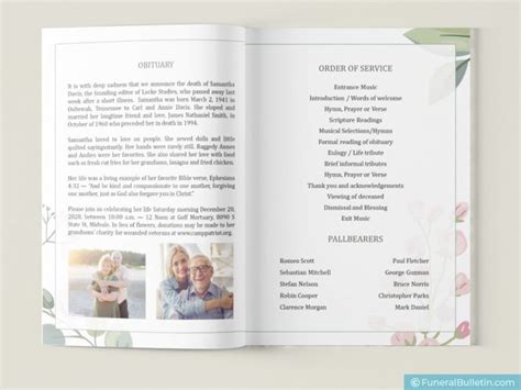 Funeral Booklet Template With Elegant Design Instant Download