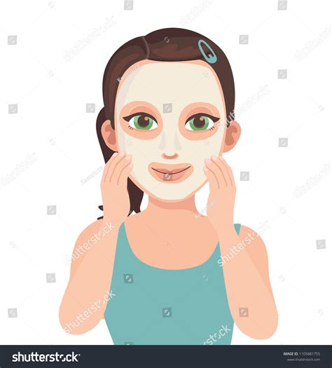 Cute Girl Gets Facial Care Beauty Stock Vector Royalty Free 1105881755 Shutterstock