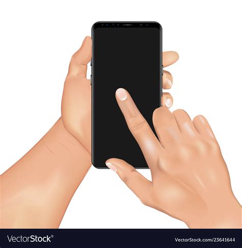 3d Realistic Human Hand Holding Smartphone Vector Image