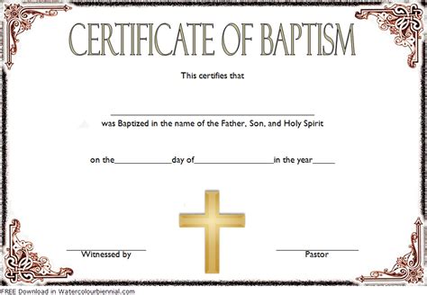 Free Printable Baptism Certificates
