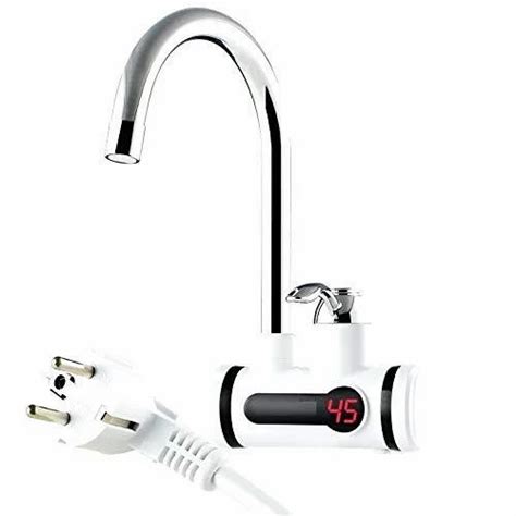 White Led Digital Display Instant Heating Electric Water Heater Faucet