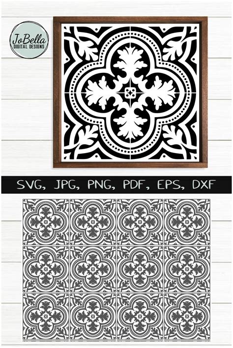 Intricate Spanish Tile Design Ready To Cut Print Sublimate Make A