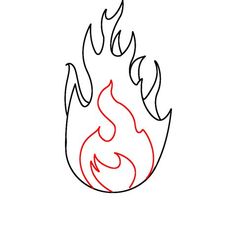 Line Drawing Flames Clipart Best