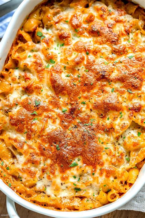 Meatless Pasta Bake Recipes Cheesy Baked Pasta With Creamy Meat Sauce