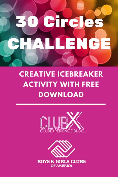30 Circles Challenge Creative Icebreaker Activity With Free Download