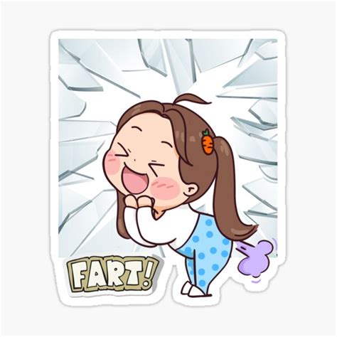 Girl Farting Nice Fart Funny Girl Fart Sticker For Sale By Grafikakow Redbubble