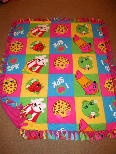 Throw blankets are handy for staying warm and cozy on the couch all winter. 33 Shopkins No Sew Blanket - Sewing Wiki Source