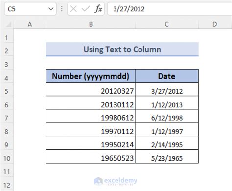 Convert Number Yyyymmdd To Date Format In Excel 4 Methods