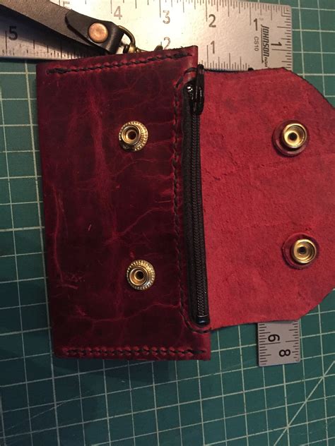 Distressed Leather Wallet With Strap Etsy