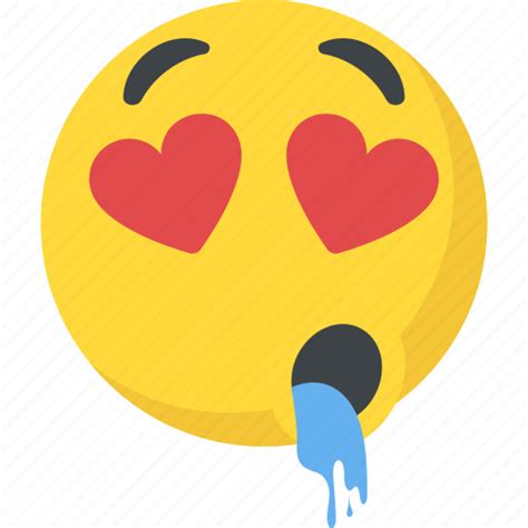 Adorable Drooling Face Emoji Emoticon In Love Icon