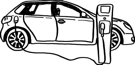 Electric Car Vector Illustration Sketch Hand Drawn 3107785 Vector Art