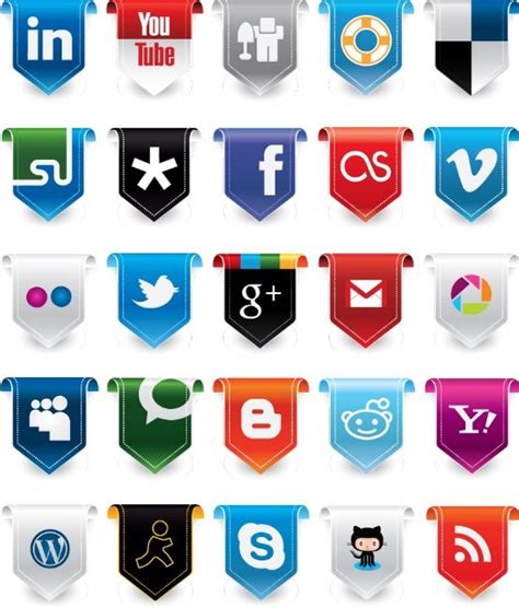 Free Elegant Social Media Icon Badges Vector Titanui