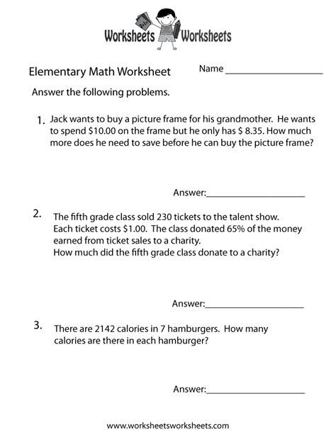 Math Word Problem Worksheets For Second Graders Worksheets Library