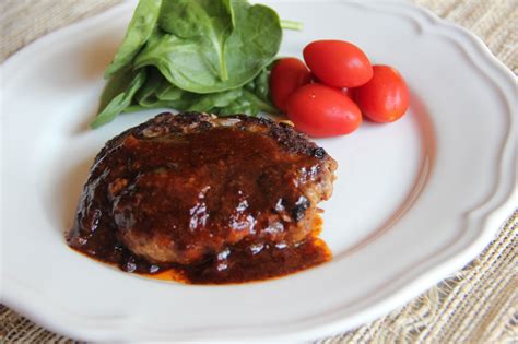 Oven baked easy hamburger steak recipes, baked low and slow, with options for caramelized onion, mushroom sauce or wine sauce. Hamburger Steak Recipe - Japanese Cooking 101