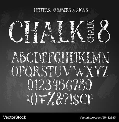Chalk English Alphabet Royalty Free Vector Image
