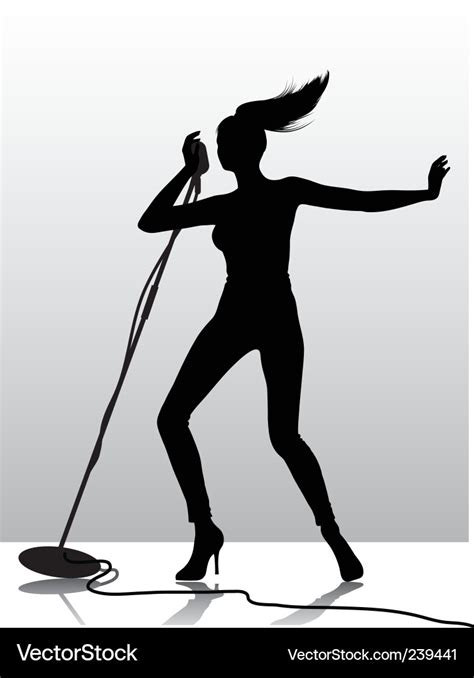 female singer silhouette royalty free vector image