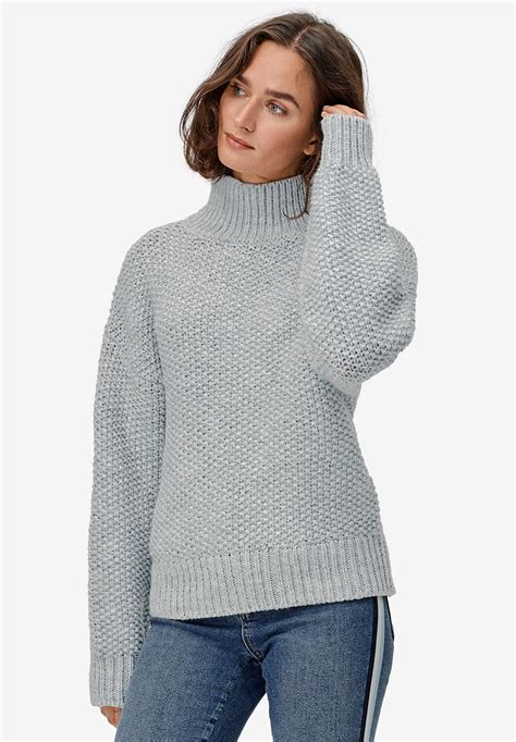 Chunky Turtleneck Sweater by ellos®| Plus Size Tops | Woman Within