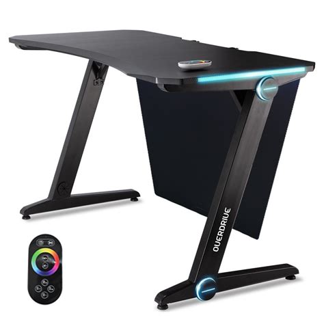 Overdrive Gaming Desk 120cm Pc Computer Led Lights Carbon Fiber Style