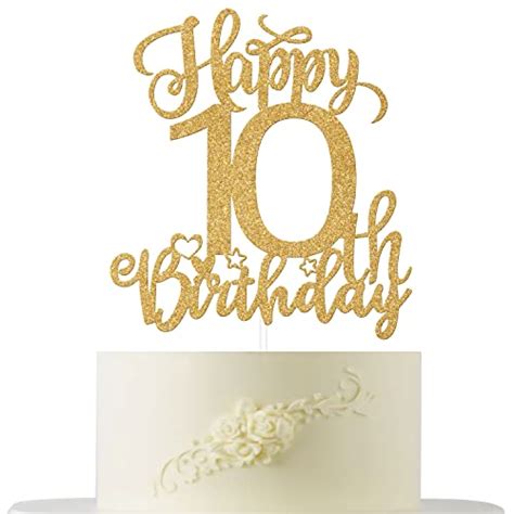 happy 10th birthday cake topper gold glitter 10th birthday cake toppe ninelife new zealand