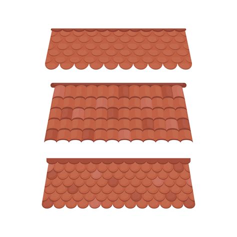 Set Of Roofs For The Design Of Summer Cottages Brown Tile Roof