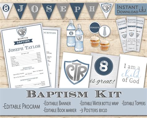 Lds Baptism Program Kit Printable Baptism Boy Baptism Etsy Lds
