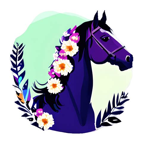 Horse Wearing Flower Crown · Creative Fabrica