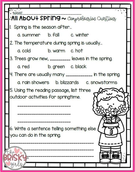 24 Free Spring Reading Comprehension Worksheets Most Complete Reading