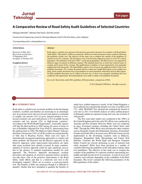 We're the road safety audit(rsa) consultants based in kuala lumpur (kl), malaysia with experiences for more than 20 years old. (PDF) A Comparative Review of Road Safety Audit Guidelines ...