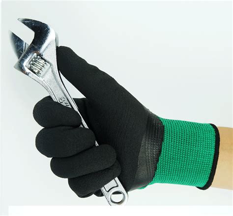 Knitted Nylon With Latex Coated Grip Gloves Handjob Latex Gloves 13 Gauge Polyester Nylon With