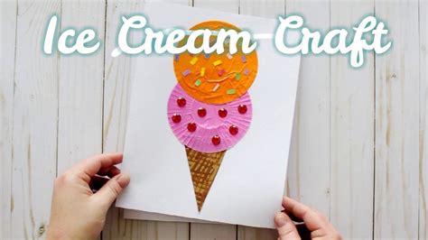 Cupcake Liner Ice Cream Cone Craft Youtube