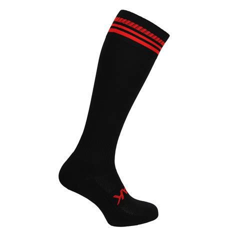 Black With Red Stripes Sports Socks