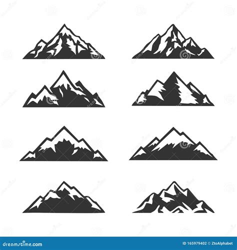 Mountain Silhouette Clipart Vector Set Cartoondealer Com