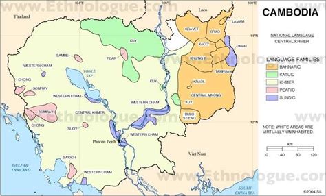 Ethnolinguistic Map Of Cambodia Localities Where Five Language