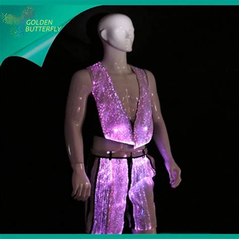 Luminous Suits 2017 Fashion Glowing Vest And Pants Clothing Led Clothing Fiber Clothe Glowing