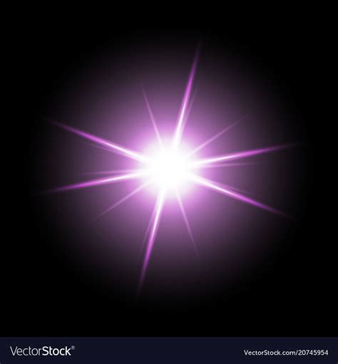 Sunlight With Lens Flare Effect Shining Star On Black Background