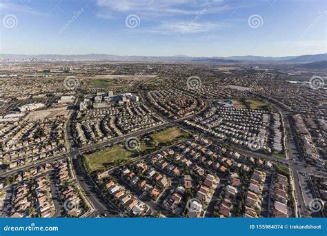 Las Vegas Summerlin Suburban Streets And Rooftops Stock Photo Image